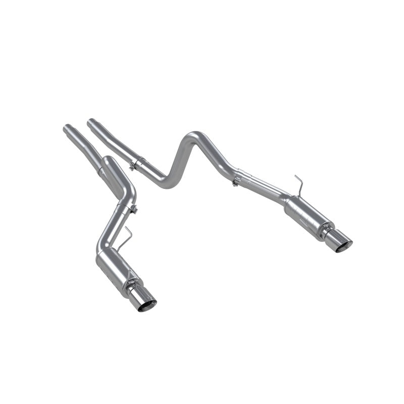 MBRP Armor Lite 3-inch dual split rear cat-back exhaust system with aluminized piping and polished tips.