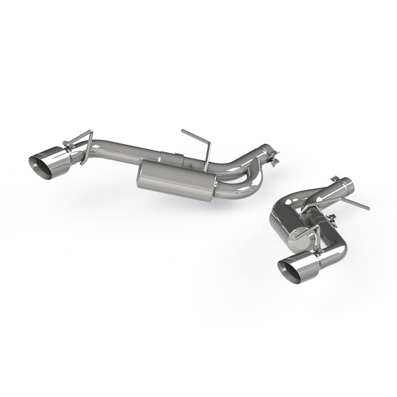MBRP T304 stainless steel axle-back exhaust system for Chevrolet Camaro with 4-inch dual-wall polished tips.