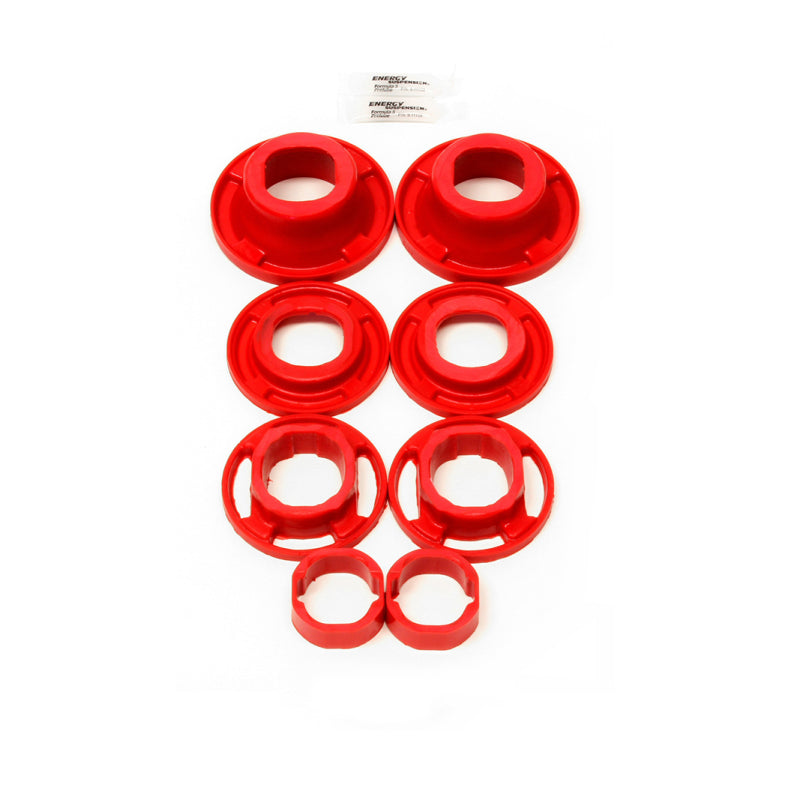 Red BMR Suspension polyurethane rear cradle subframe bushing inserts for 2012-2015 Chevrolet Camaro BK040.