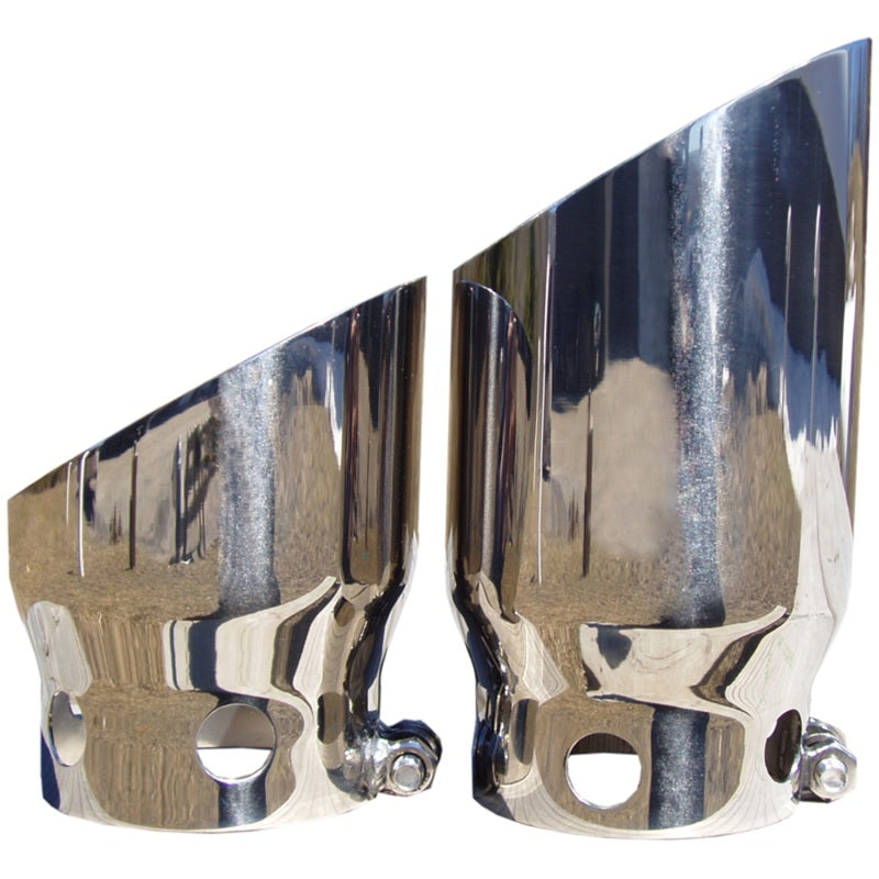 MBRP mirror polished T304 stainless steel exhaust tip covers with 4-inch inlet and 5-inch outlet