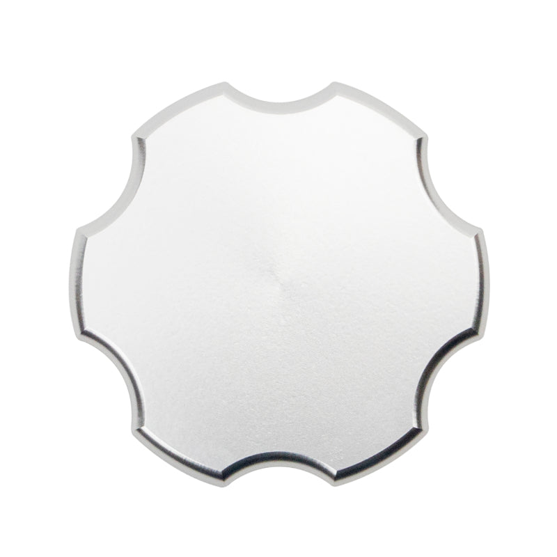 Wehrli Custom Fabrication clear anodized billet aluminum oil fill cap with machined cam lock and o-ring seal.