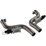 QTP Aggressor stainless steel electric exhaust cutout pipes for 2015-2023 Dodge and Chrysler 6.4L models.