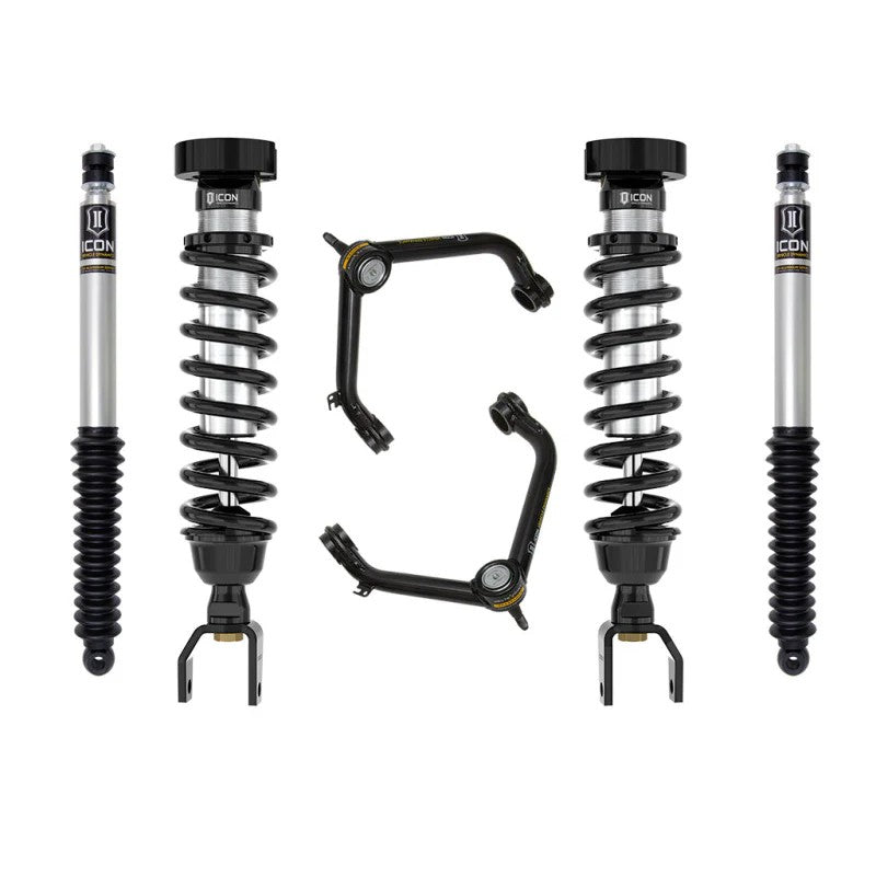 ICON Stage 1 suspension system with front coilovers, tubular UCAs, and rear shocks for 2019-2023 Ram 1500