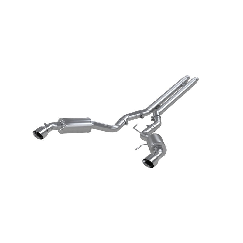 MBRP Armor Lite 3-inch dual-split rear cat-back exhaust with 4.5-inch stainless tips for 2015-2017 Mustang GT.