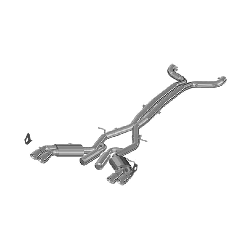 MBRP Armor Plus 3-inch T409 stainless steel dual cat-back exhaust system with quad tips for 2016-2024 Chevrolet Camaro.