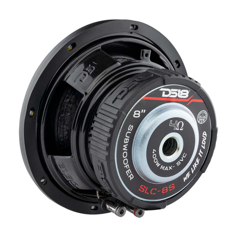 DS18 Select SLC8S 8-inch 200W RMS 4-ohm single voice coil subwoofer.