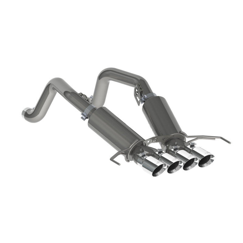 MBRP T304 stainless steel dual axle-back exhaust system with quad dual-wall tips for 2014-2019 Chevrolet Corvette