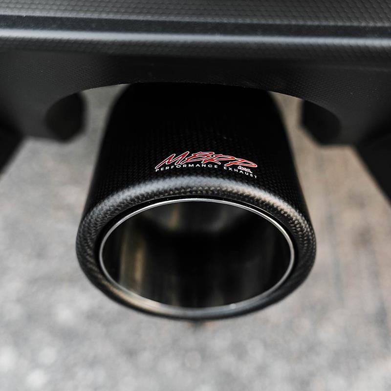 MBRP universal exhaust tip with a carbon fiber outer sleeve and 3-inch T304 stainless steel inlet
