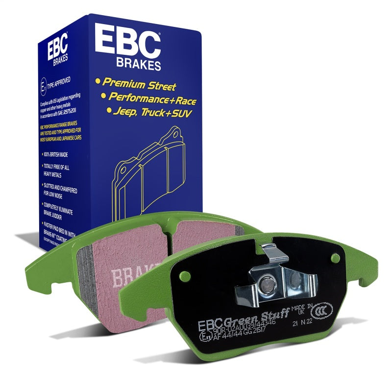 EBC Greenstuff high-performance front brake pad set for Audi and Volkswagen vehicles