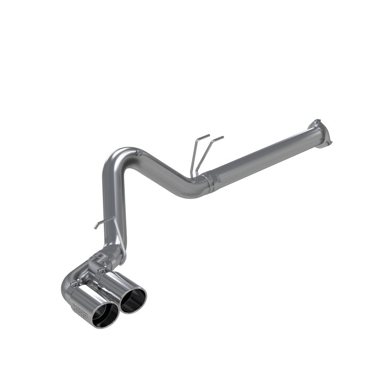 MBRP Armor Plus 4-inch T409 stainless steel filter-back exhaust system with dual 5-inch mirror-polished tips.