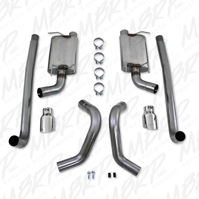 MBRP Armor Pro 3-inch T304 stainless steel cat-back exhaust with 4.5-inch tips for 2011-2012 Shelby GT500.