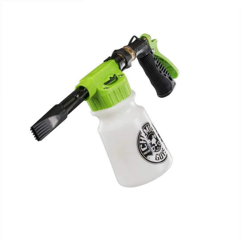 Chemical Guys TORQ Foam Blaster 6 foam wash gun with adjustable dial and clear soap reservoir bottle.