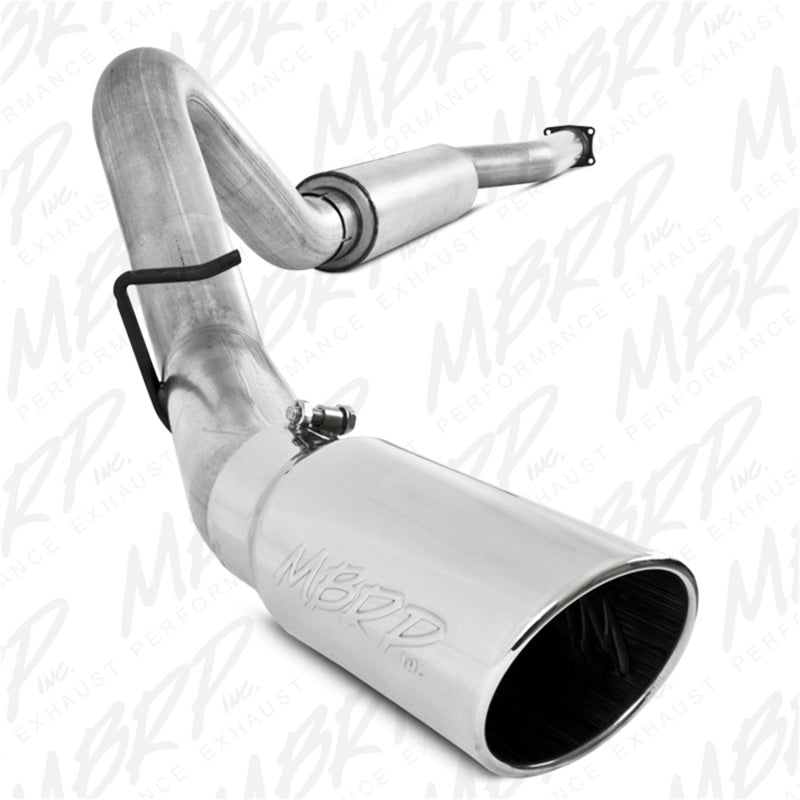 MBRP ARMOR LITE Series aluminized steel single side exit cat-back exhaust system for Duramax diesel trucks.