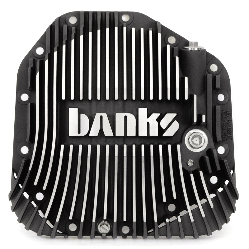 Black Banks Power Ram-Air differential cover for Dana M275 axles featuring integrated cooling scoops and sight glass.