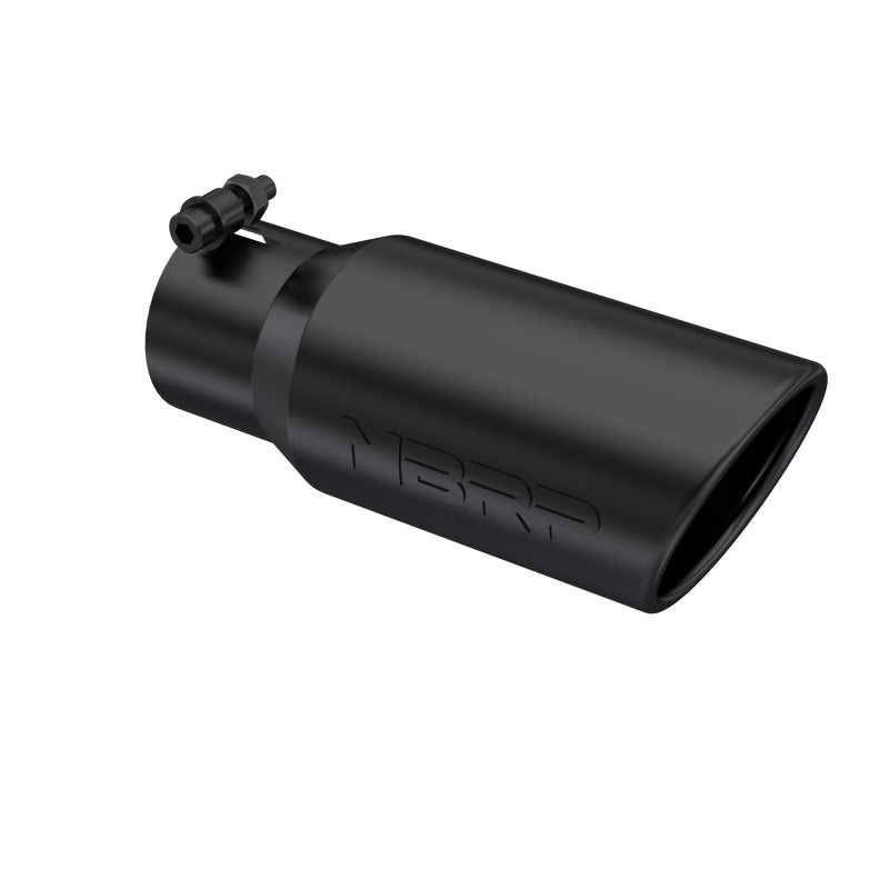 MBRP black powder coated T304 stainless steel exhaust tip with a 4 inch angled rolled end