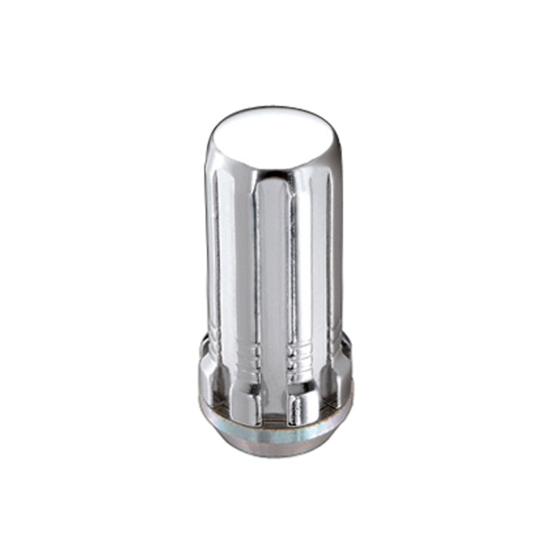 Set of four McGard SplineDrive chrome lug nuts with M14x1.5 thread and conical seating.