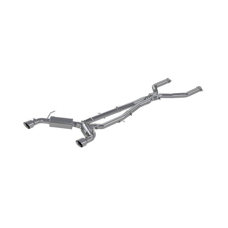 MBRP Armor Pro Series 3-inch T304 stainless steel cat-back exhaust system with dual 4.5-inch polished tips for Infiniti Q50.