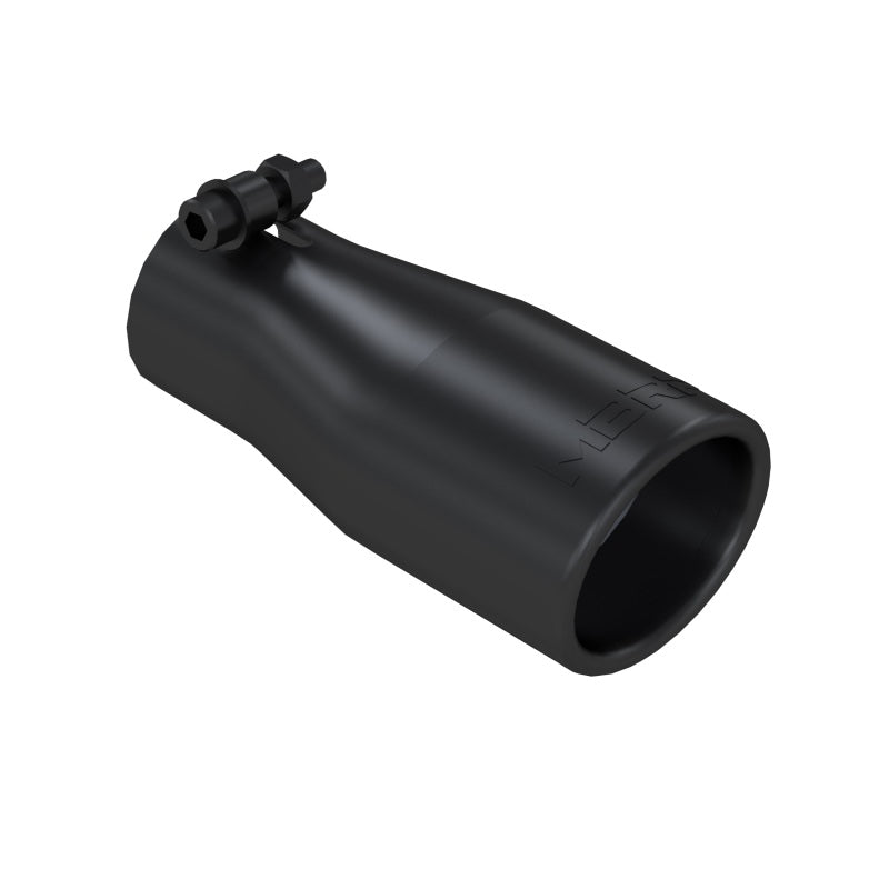 MBRP universal black T304 stainless steel exhaust tip with a 2.5-inch oval outlet and 3.75-inch inlet.