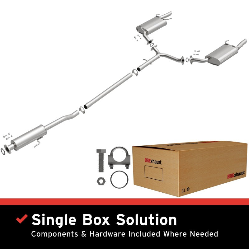 BRExhaust 106-0799 aluminized steel direct-fit exhaust kit for Toyota Avalon with pipes, gaskets, and hardware.