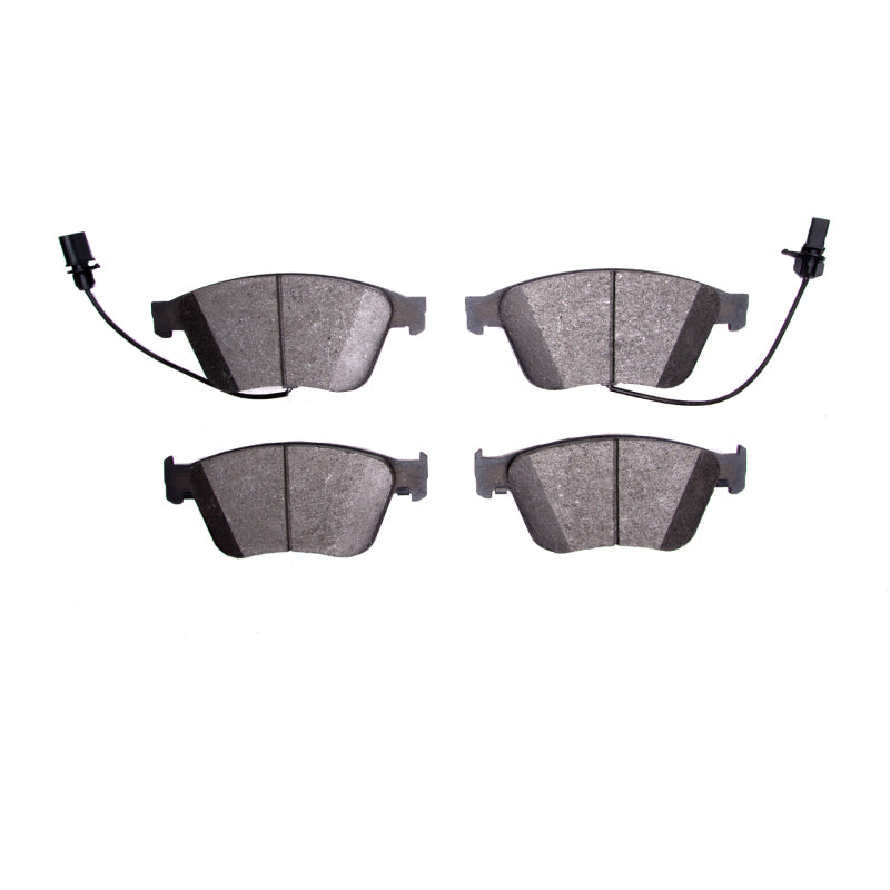 DFC 4000 Series HybriDynamic front brake pads featuring a copper-free friction formulation and noise-reducing shims.