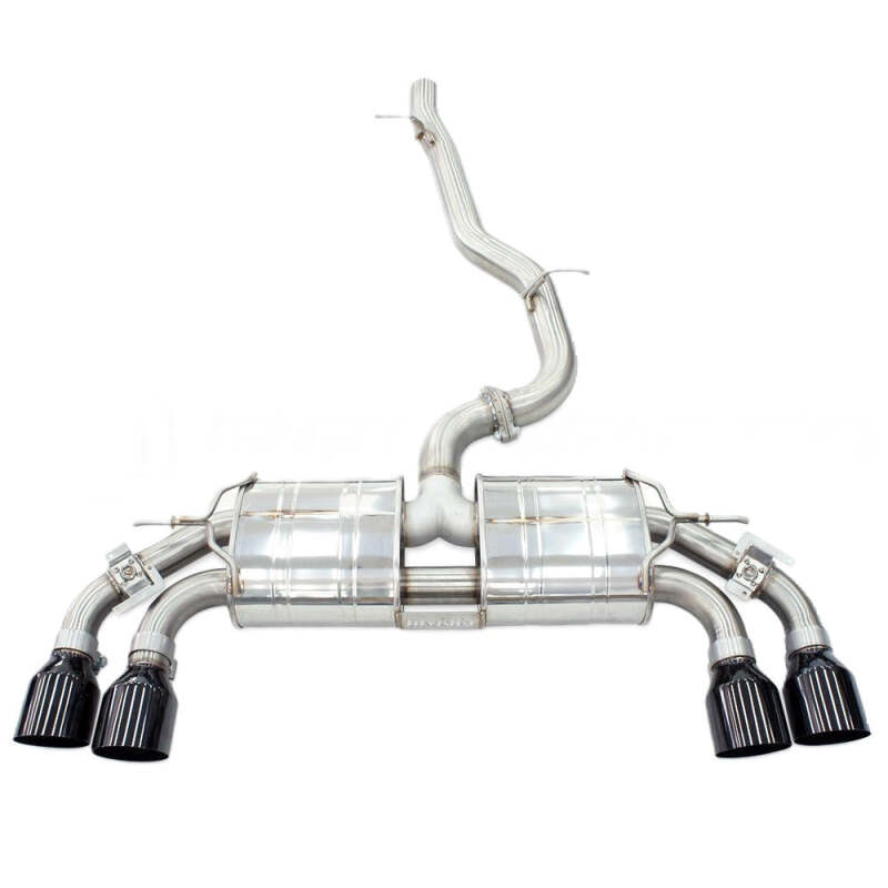 Invidia R400 Valved Cat-Back Exhaust with 76mm Piping and Straight Cut Black Tips for 2022+ Volkswagen Golf R (MK8)