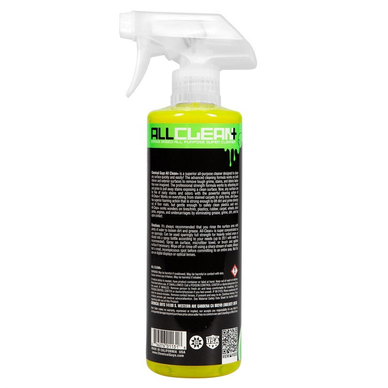 16oz spray bottle of Chemical Guys All Clean+ Citrus Base All Purpose Cleaner with yellow cleaning solution