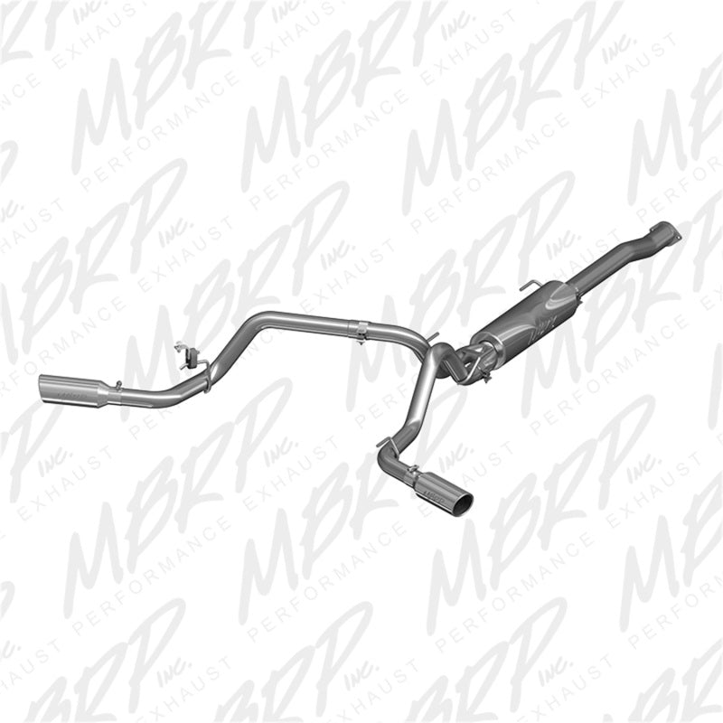 MBRP ARMOR PLUS Series T409 stainless steel cat-back exhaust with dual split exit for 2016-2023 Toyota Tacoma