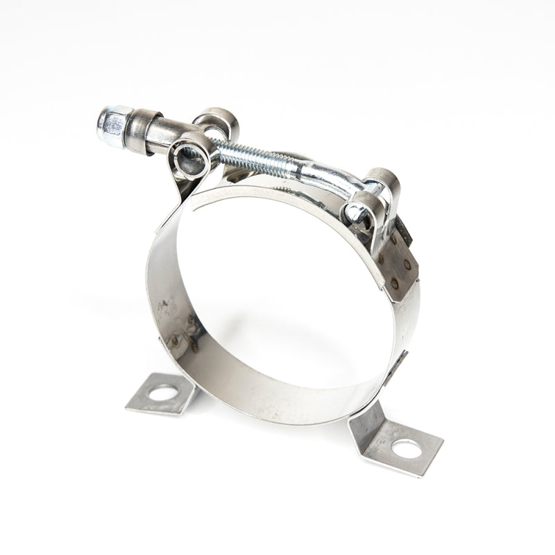 Silver mounting bracket for DeatschWerks DW350iL in-line external fuel pumps