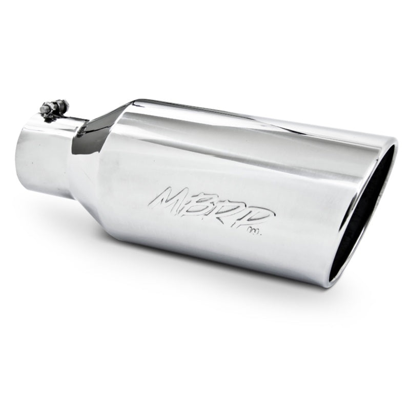 Mirror polished T304 stainless steel 7-inch exhaust tip with rolled end and 4-inch inlet