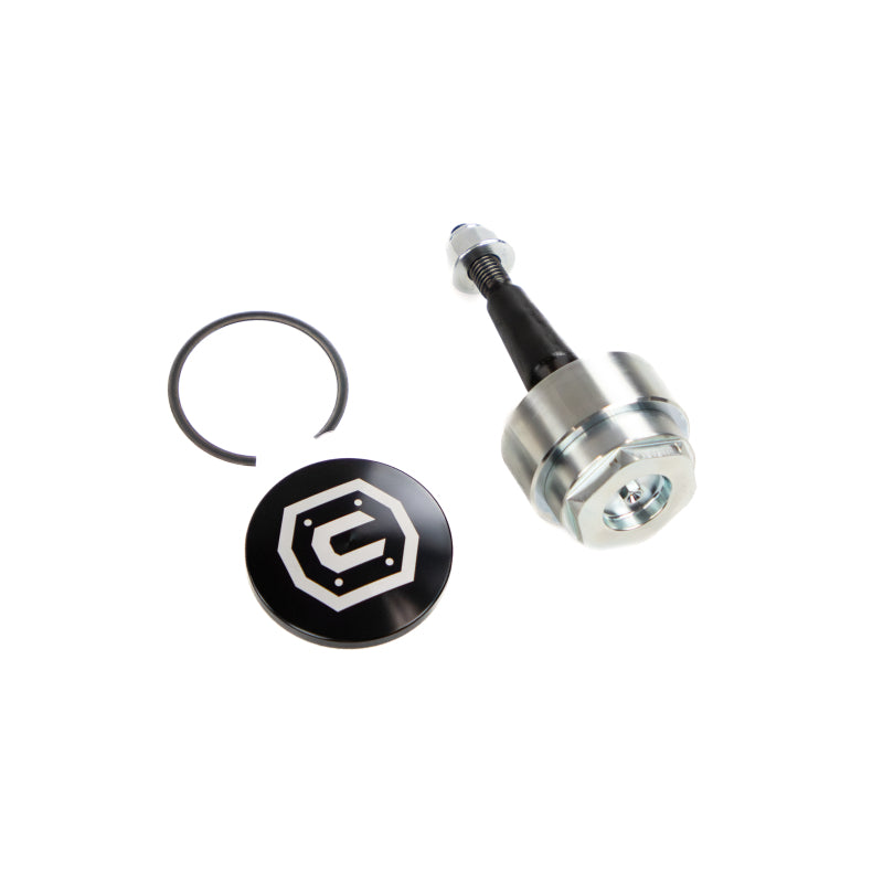 Cognito Alpha PRO upper ball joint with zinc plated housing, taper pin, and billet cap.