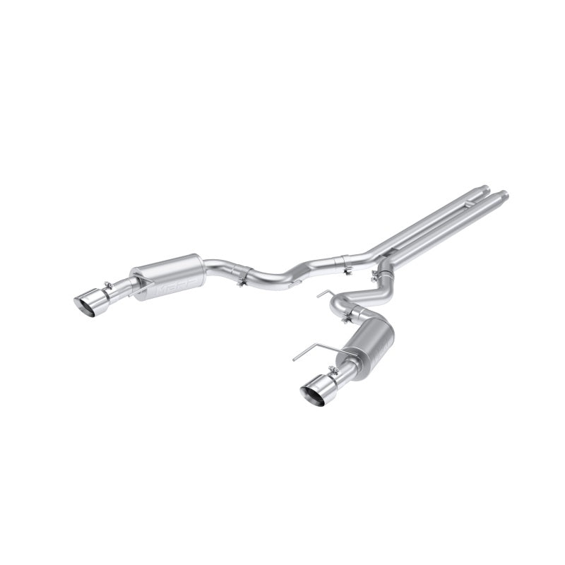 MBRP Armor Lite 3-inch aluminized steel cat-back exhaust system with dual rear exit for S650 Ford Mustang GT.