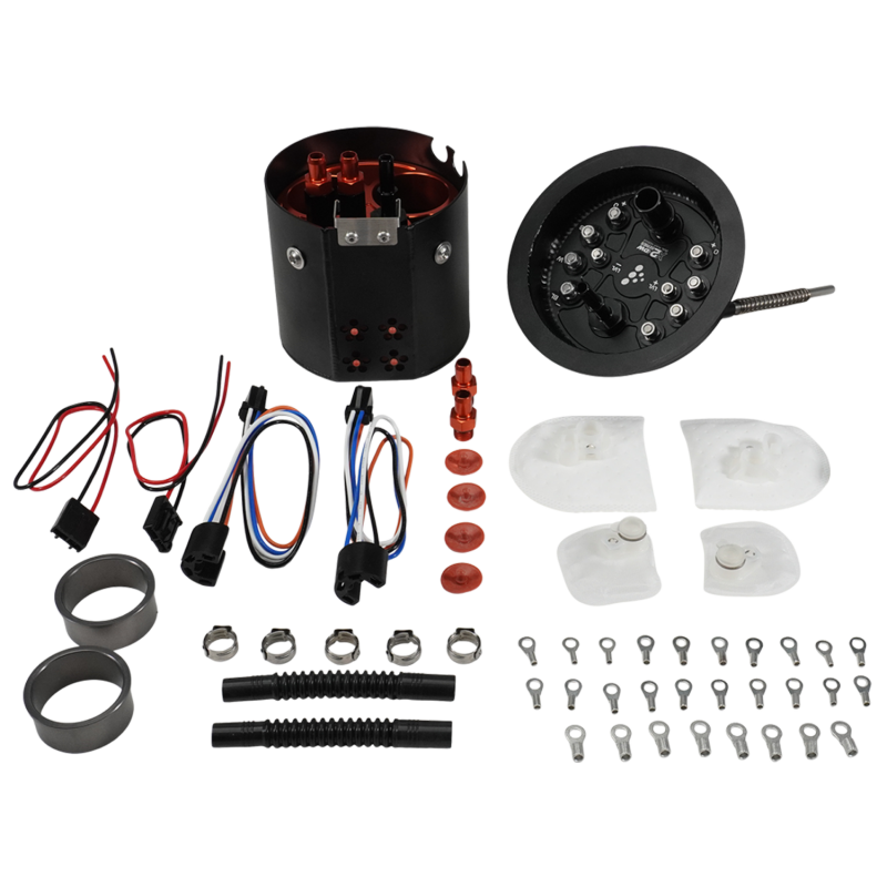 DeatschWerks X2 Series dual fuel pump module assembly for 2006-2015 BMW 1 Series, 3 Series, and X1 models.