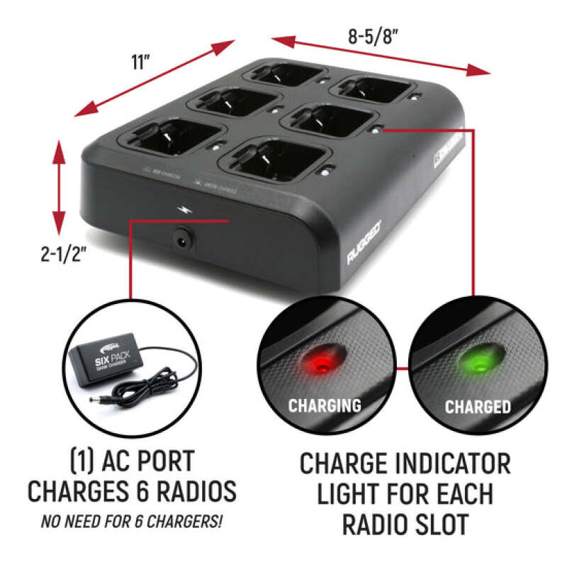 Rugged Radios 6-Pack Bank Charger for GMR2 Handheld Radios