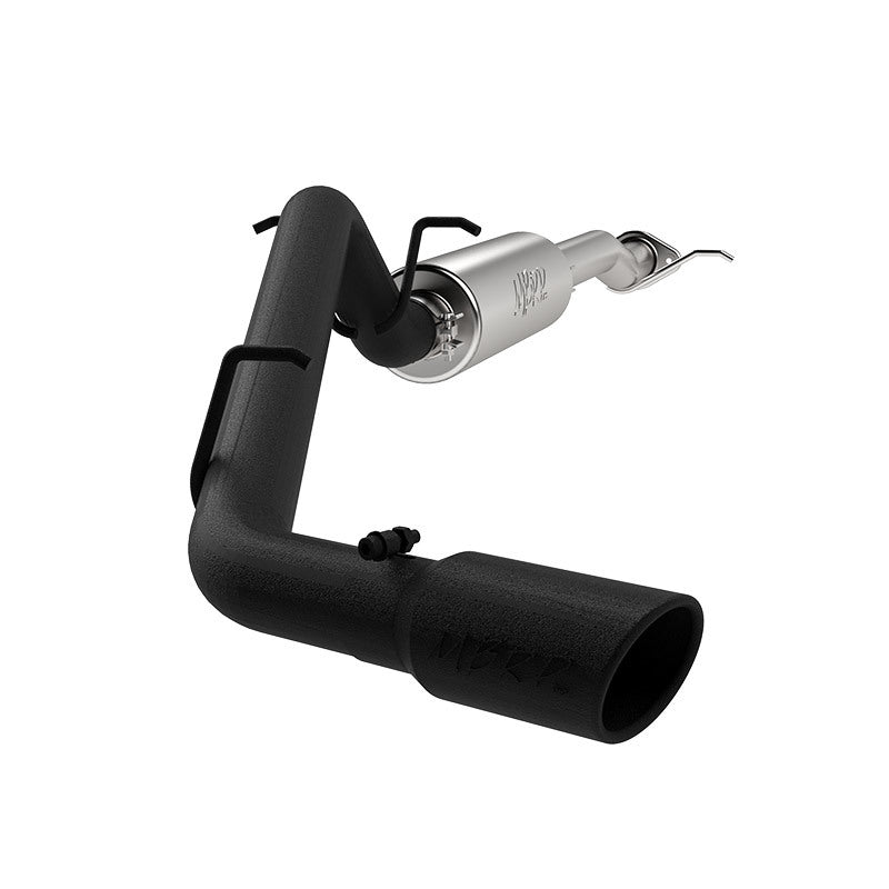 MBRP ARMOR BLK Series 3-inch aluminized steel cat-back exhaust system with black powder-coated tip for 2015-2016 GM trucks