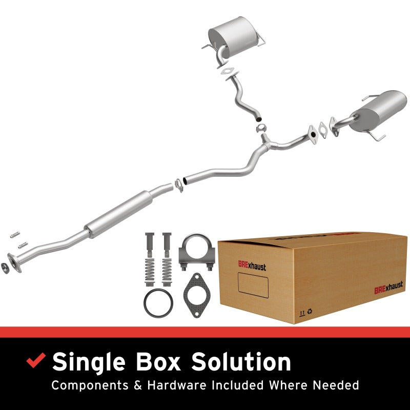 BRExhaust 106-0282 aluminized steel direct-fit replacement exhaust kit with mandrel-bent pipes and mounting hardware.