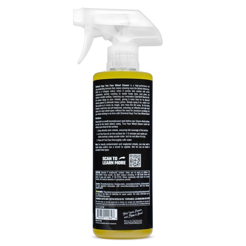 16oz spray bottle of Chemical Guys Two Face Color Changing Wheel Cleaner