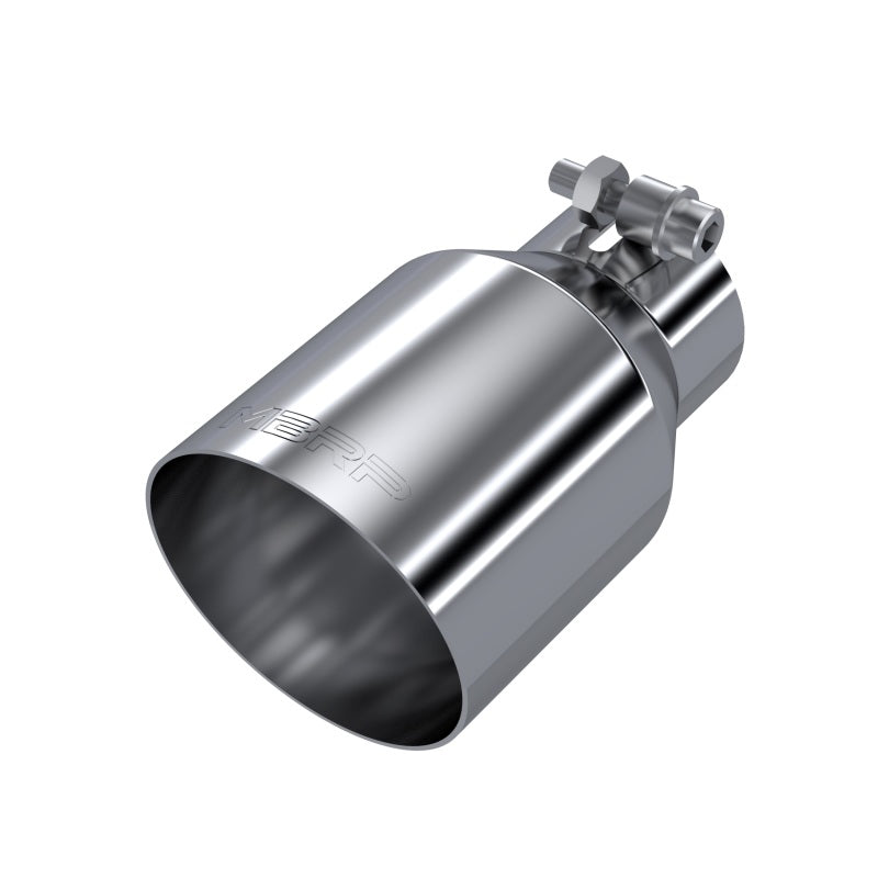 MBRP black coated T304 stainless steel exhaust tip with 4-inch outer diameter and 2.5-inch inlet