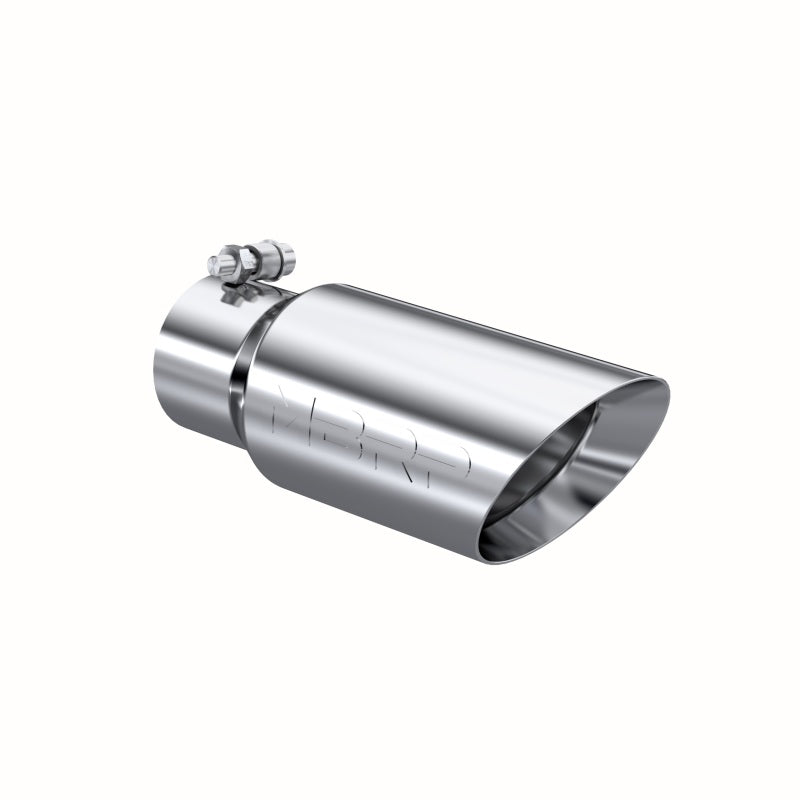 MBRP T304 stainless steel exhaust tip featuring a 4-inch dual wall angled outlet and 3-inch inlet.
