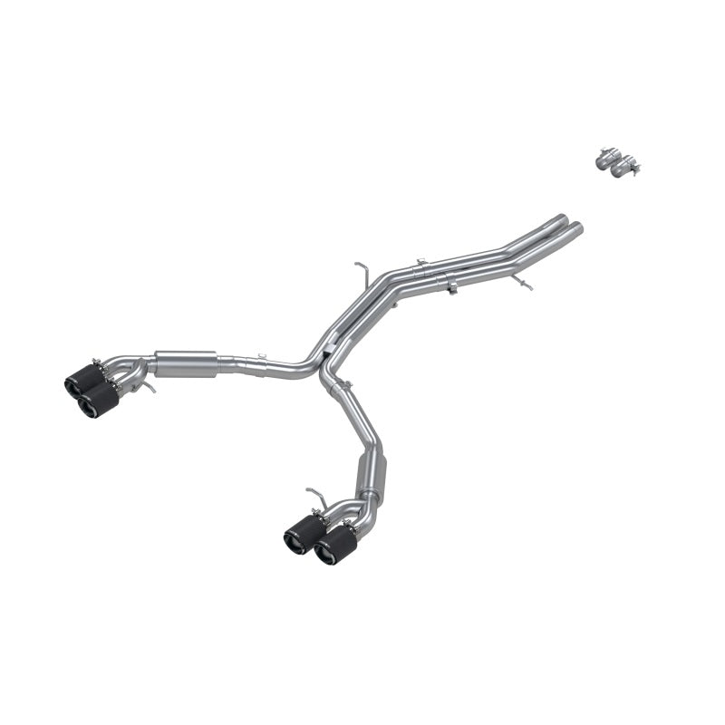 MBRP Armor Pro Series 2.5 inch T304 stainless steel cat-back exhaust with quad carbon fiber tips