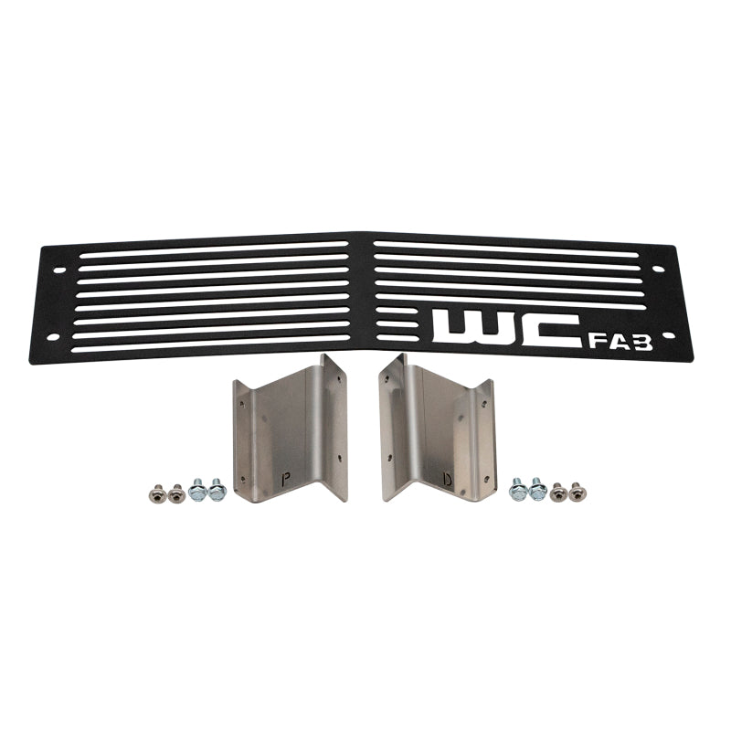 Gloss black heavy gauge stainless steel bumper grille insert for 2015-2019 Chevrolet Silverado HD.