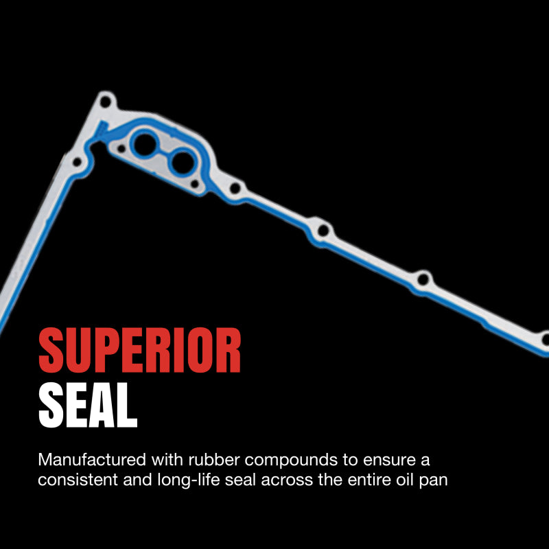 Fel-Pro OS30633R engine oil pan gasket set featuring molded rubber construction and integrated torque limiters