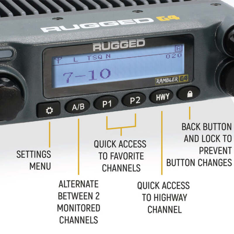 Rugged Radios Rambler G4 GMRS Mobile Radio Kit Lite with Stealth Antenna