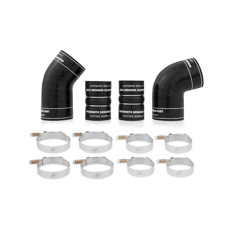 Mishimoto silicone intercooler boots and stainless steel T-bolt clamps for 2004-2005 Duramax 6.6L