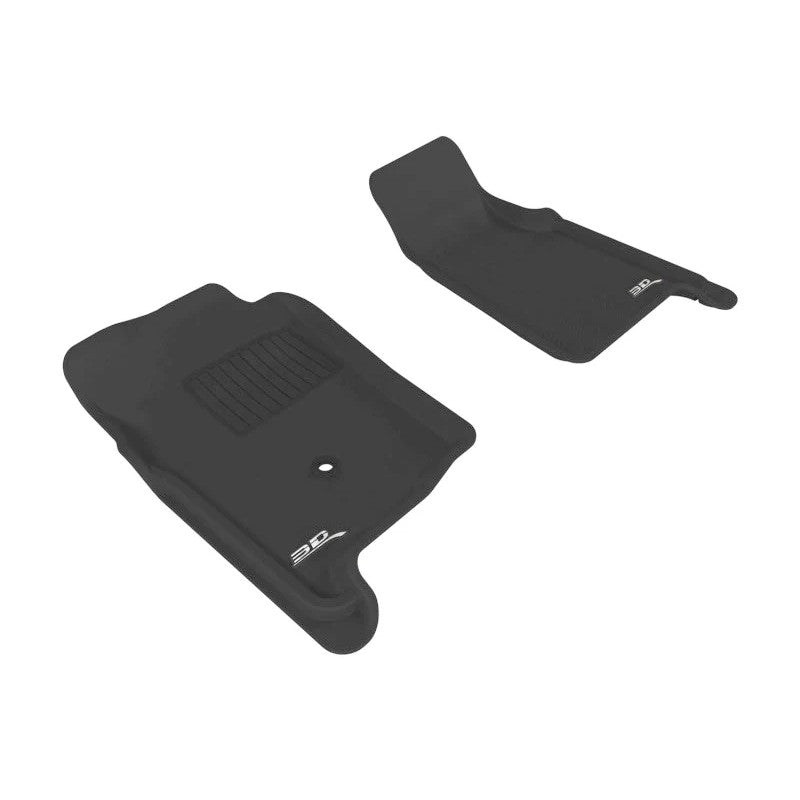 3D MAXpider Kagu Series black 1st row floor mats with carbon fiber texture and raised edges for 1998-2011 Ford Ranger.