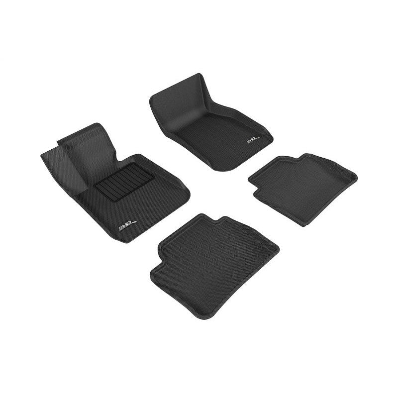 3D MAXpider Kagu Series black floor mat set with carbon fiber pattern for 2012-2018 BMW 3 Series Sedan