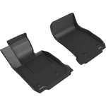 3D MAXpider Kagu Series black front floor mats with carbon fiber texture for 2012-2013 BMW 1 Series.