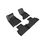 Black 3D MAXpider Kagu Series floor mats for 2019-2024 Maserati Levante first and second rows.