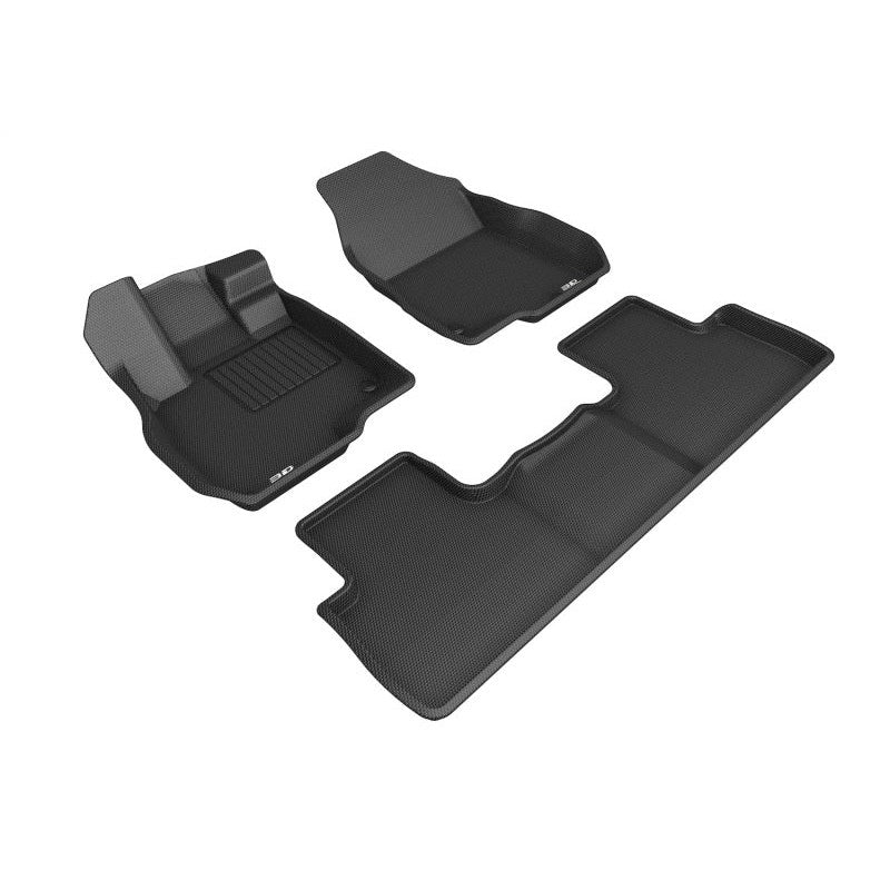 3D MAXpider Kagu Series black all-weather floor mats for 2019-2026 Acura RDX full set showing carbon fiber texture