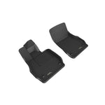 3D MAXpider KAGU Series black front row floor mats with carbon fiber texture for 2020-2026 Chevrolet Corvette C8.