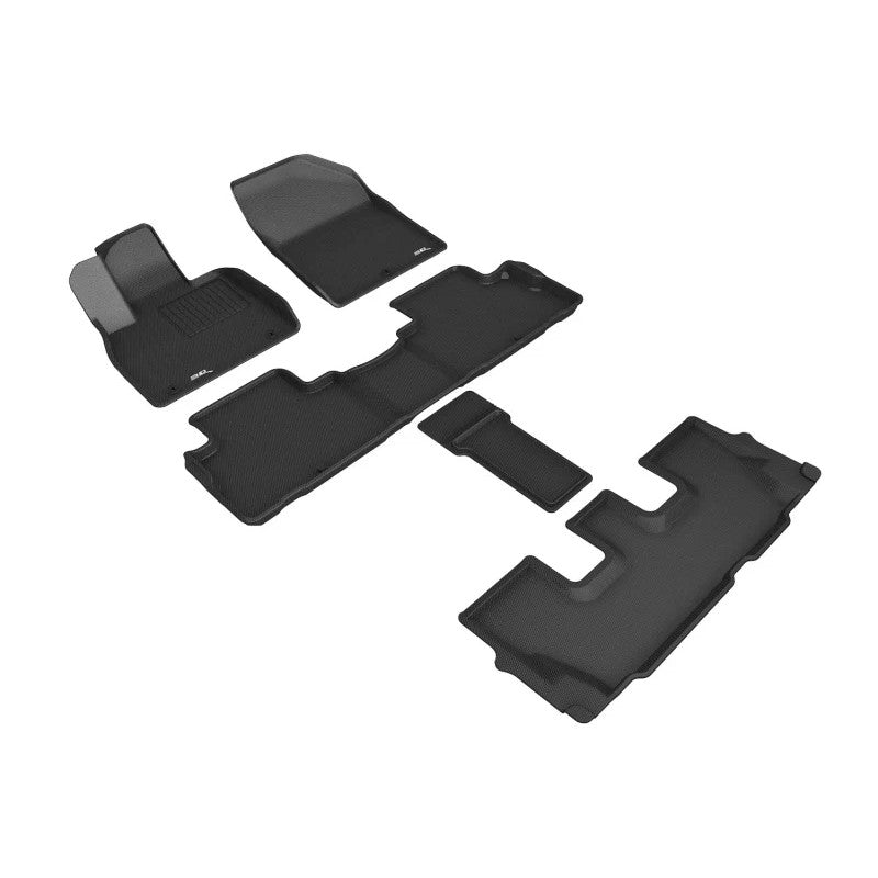 Black 3D MAXpider Kagu Series custom-fit floor mats for 2020-2025 Hyundai Palisade